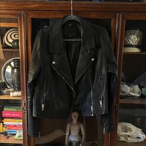 Blank NYC Black Faux Leather Jacket with Silver Accents